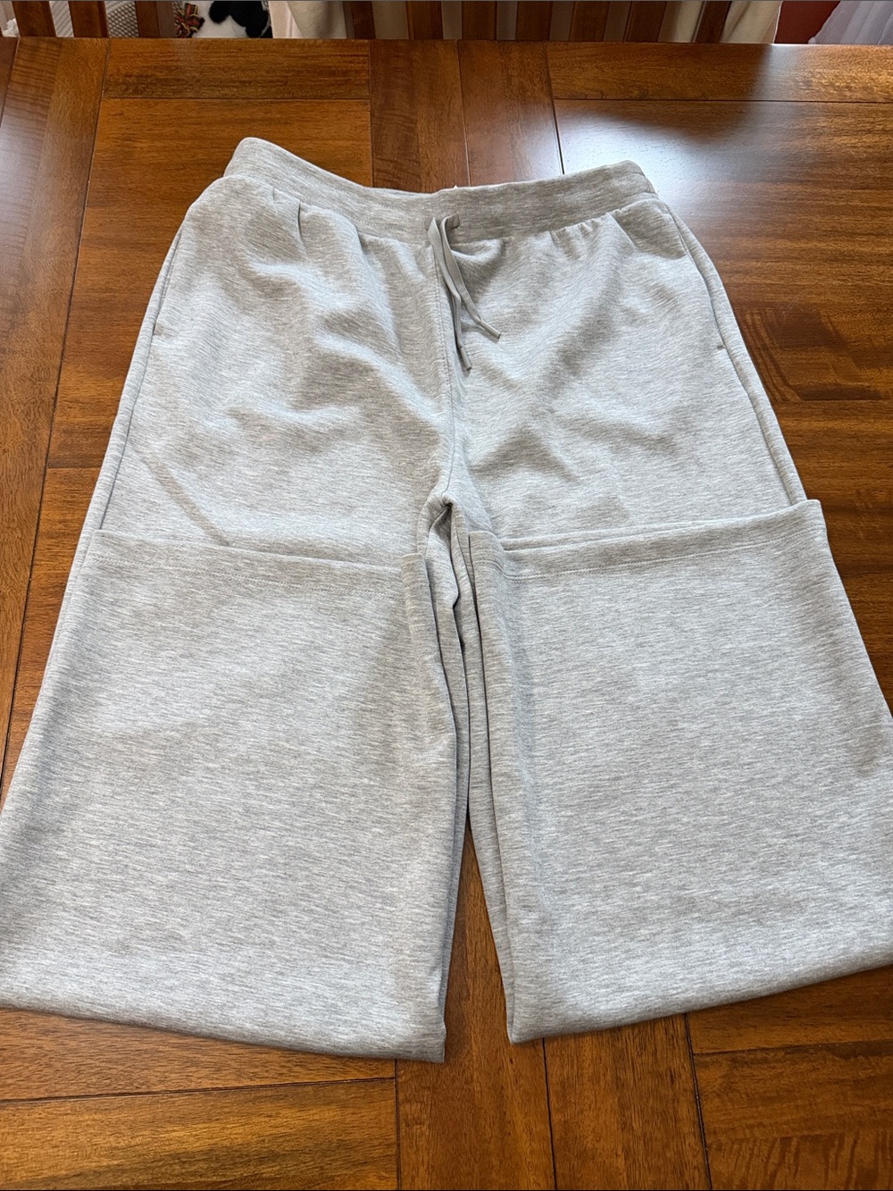 all in motion Women's Light Gray Wide Leg Sweatpants with Drawstring